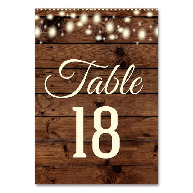 Table Numéro de tableau rustique, numéro 18, DIX-HUIT (Par défaut)