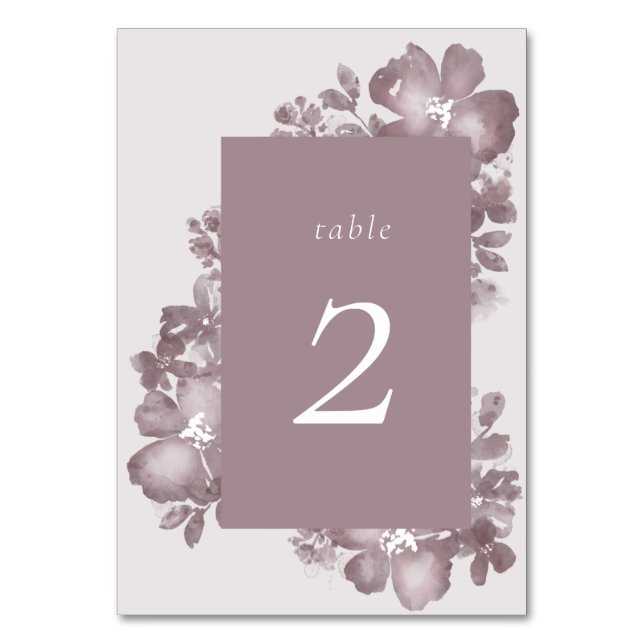Table Numéro du tableau de romance aquarelle (Par défaut)