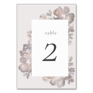 Table Numéro du tableau de romance aquarelle