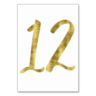 Table Numéros De Tableau Avec Effet D'Huile D'Or Numéro