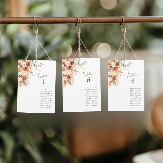 Table One Modern Terracotta Wedding Tischnummer (Von Creator hochgeladen)