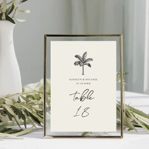 Table Palm Tree Minimalist Tropical Mariage Numéro de ta