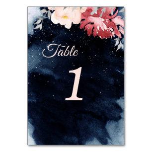 Table Panneau Starry Night Floral Mariage Numéro de tabl