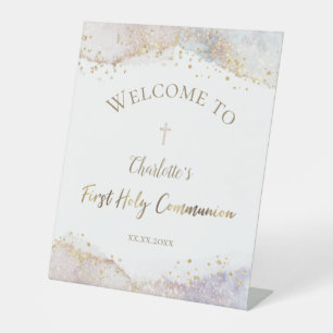 Table parties scintillant aquarelle signe de bienvenue d