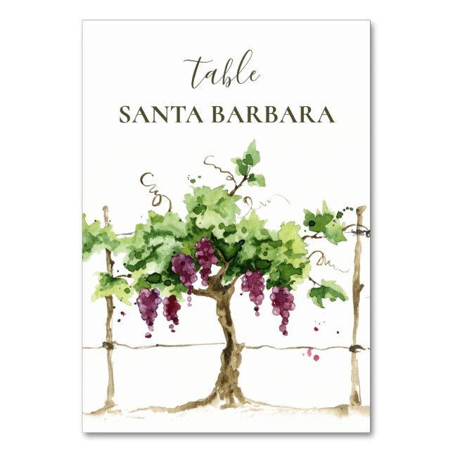 Table Paso Robles Vineyard Winery Mariage Numéro de tabl (Par défaut)