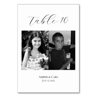 Table Photos de l'âge de l'enfant Mariage Numéro de cart