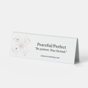 Table Plaque de bureau en plastique paisible/parfait