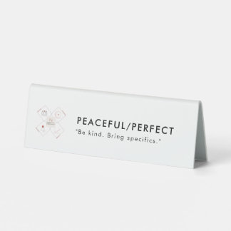 Table Plaque de bureau en plastique paisible/parfait