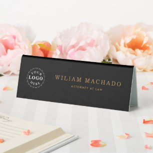 Table Plaque de nom noir professionnel pour les avocats