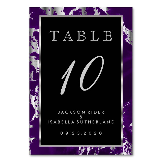 Table Plum violet et marbre d'argent - Numéro de tableau (Par défaut)
