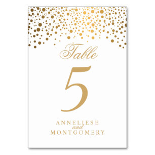 Table Points d'or et blanc - Numéro de tableau