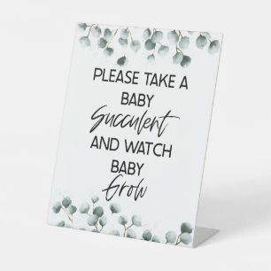 Table Prendre Un Signe De Faveur Baby shower Succulent