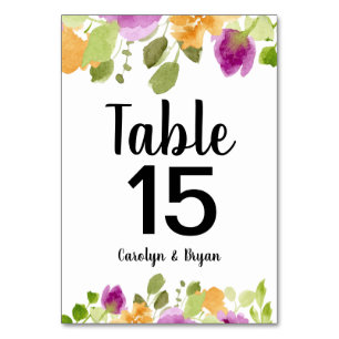 Table Purple Blooms Aquarelle Florale Numéro de tableau
