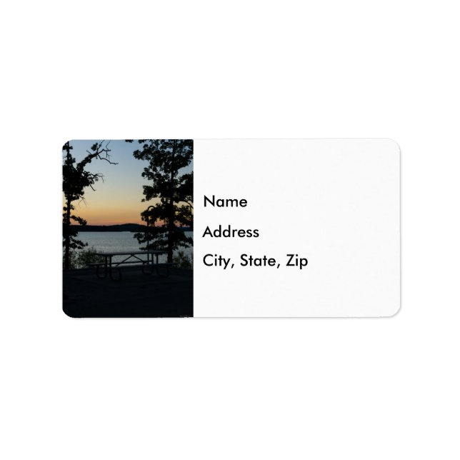 Table Rock Silhouette Sunset Address Labels Adressaufkleber (Vorne)