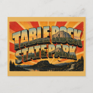 Table Rock State Park SC Granitkuppel-See-Kunst Postkarte
