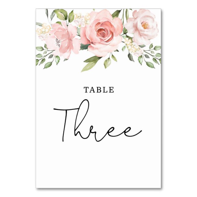 Table roses florales roses teintées mariage numéro de ta (Par défaut)