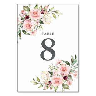 Table Roses roses romantiques Mariage Numéro de tableau
