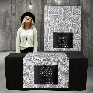 Table Runner Banner Business Logo Mitte Jahrhunder Wandteppich