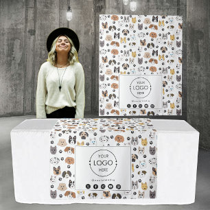 Table Runner Banner Business Logo Social Media Dog Wandteppich