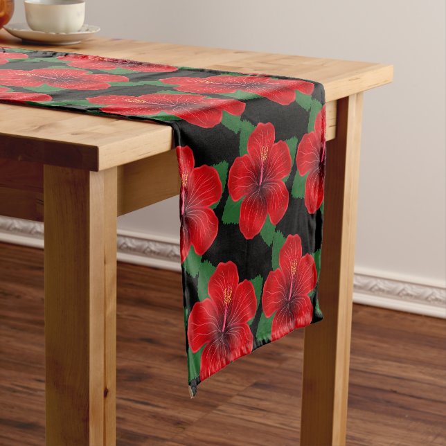 Table Runner Red Hibisken Table Runner Kurzer Tischläufer (Beispiel)