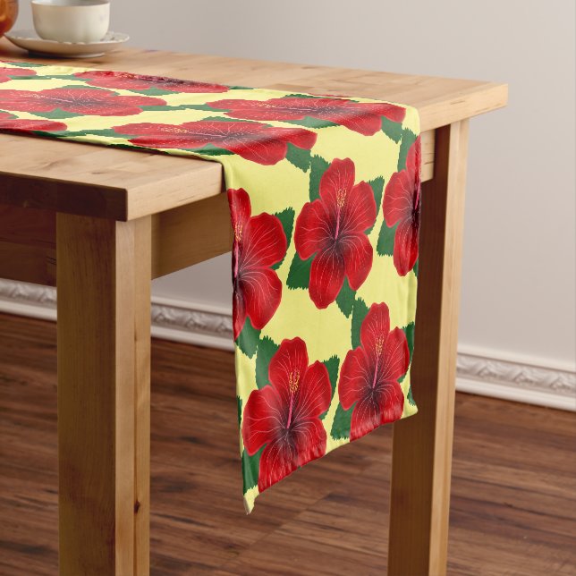 Table Runner Red Hibisken Table Runner Kurzer Tischläufer (Beispiel)