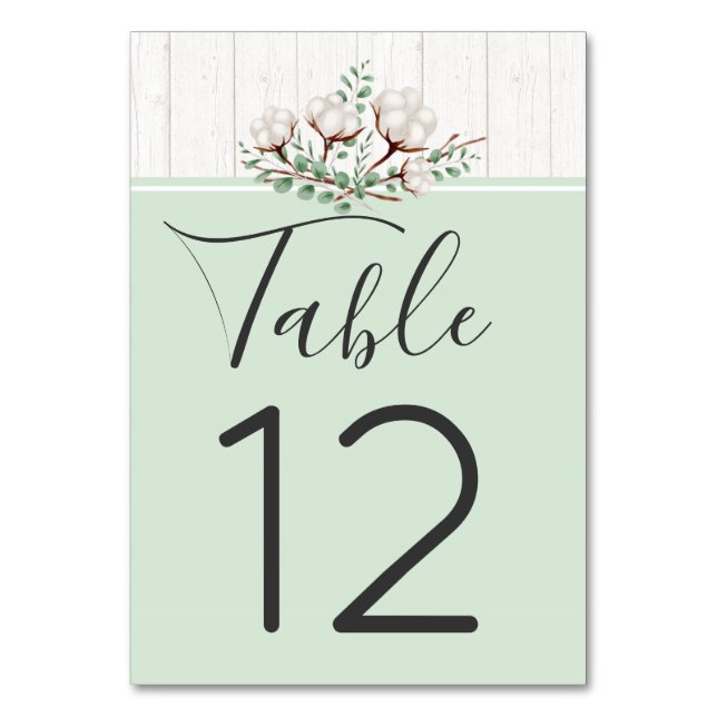 Table Rustic Southern Cotton & Wood Mariage Numéro de ta (Par défaut)