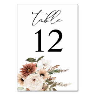 Table Rustique Neutre Boho Floral Numéro de tableau