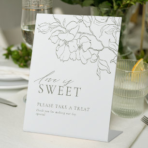 Table Sage Green Floral Love is Sweet Wedding signe de f