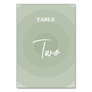Table Sage Green Moderne Monogramme Mariage Numéro de ta