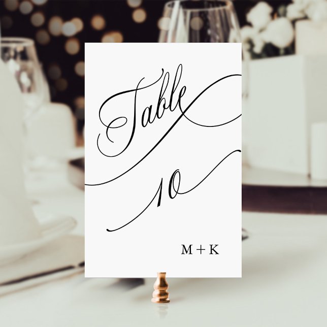 Table Script de luxe Mariage noir et blanc numéro 10, (Créateur téléchargé)