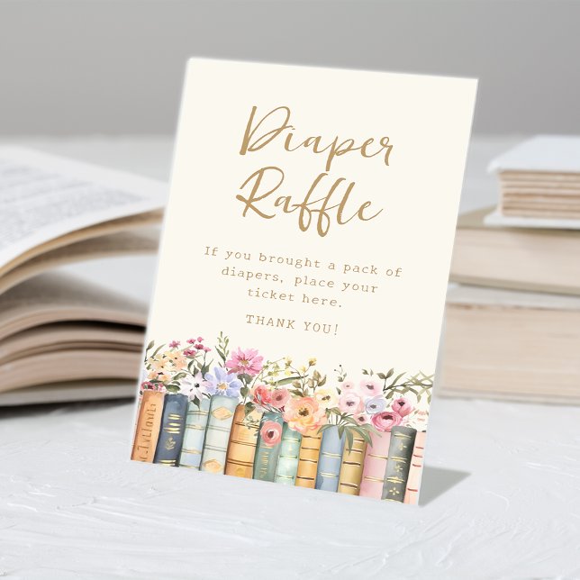 Table Signe de calotte de livre (Book Diaper Raffle Sign by Painted Paperie
)