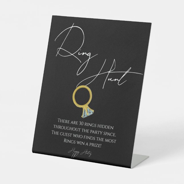 Table Signe de script moderne chasse nuptiale douche sig (Recto)