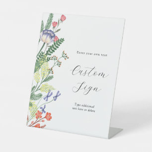 Table Signe de texte personnalisé de jardin floral secre