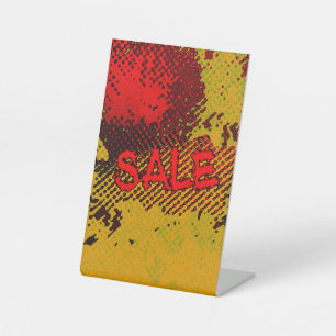 Table Signe de vente de hanche grungy avec des couleurs