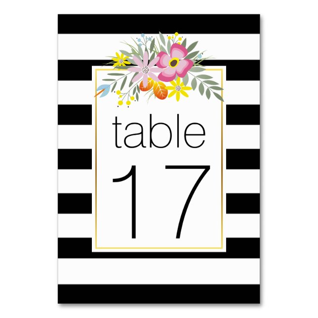 Table Stripes fleurs de folklore rose mariage numéro de  (Par défaut)