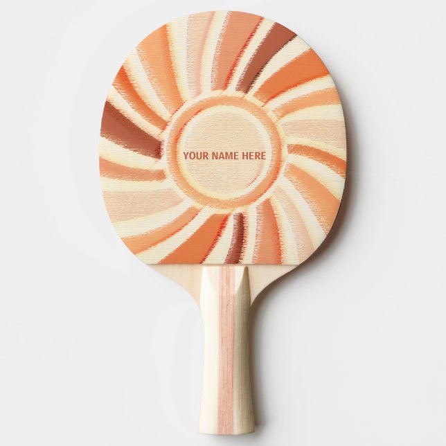 Table Tennis, Custom Name, Wood Pastel Pattern, Tischtennis Schläger (Vorderseite)