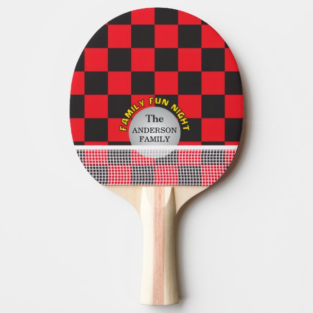 Table Tennis, Family Games, Checkerboard Tischtennis Schläger (Vorderseite)