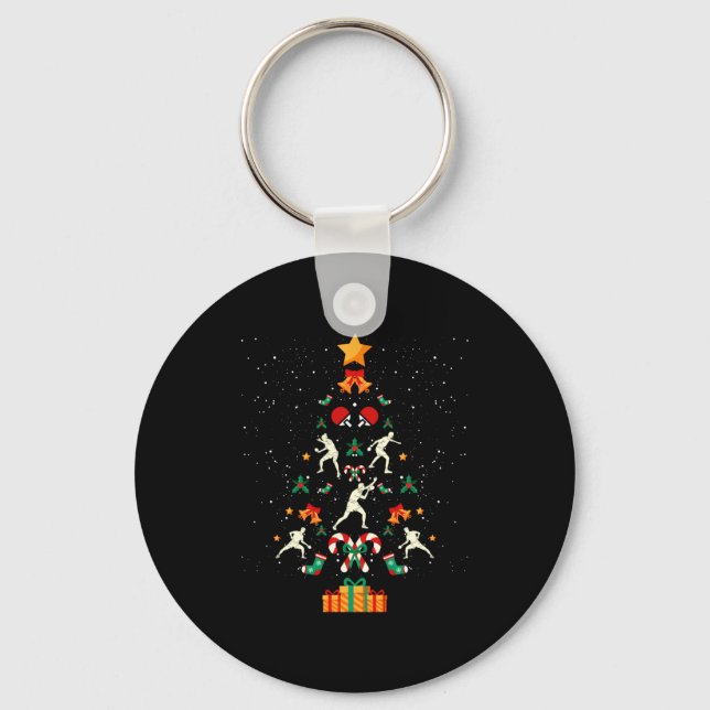 Table Tennis Ng Ng Player Christmas Tree Xmas Long Schlüsselanhänger (Vorderseite)