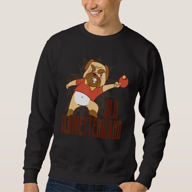 Table Tennis Old Schmetterhand Pingpong Outfit Dog Sweatshirt (Vorderseite)