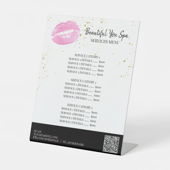 *~* Table Tente PINK LIPS Tablette SIGNE POUSSIÈRE (Recto)