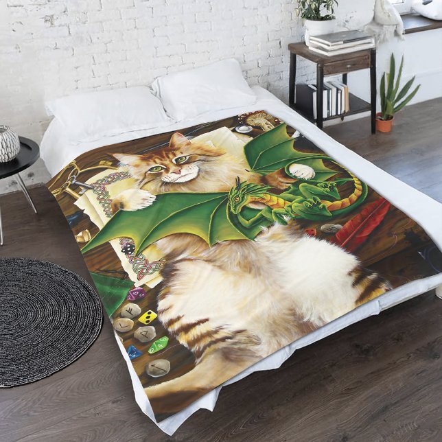 Table Top Gaming Dragon Cat Fleecedecke (Von Creator hochgeladen)