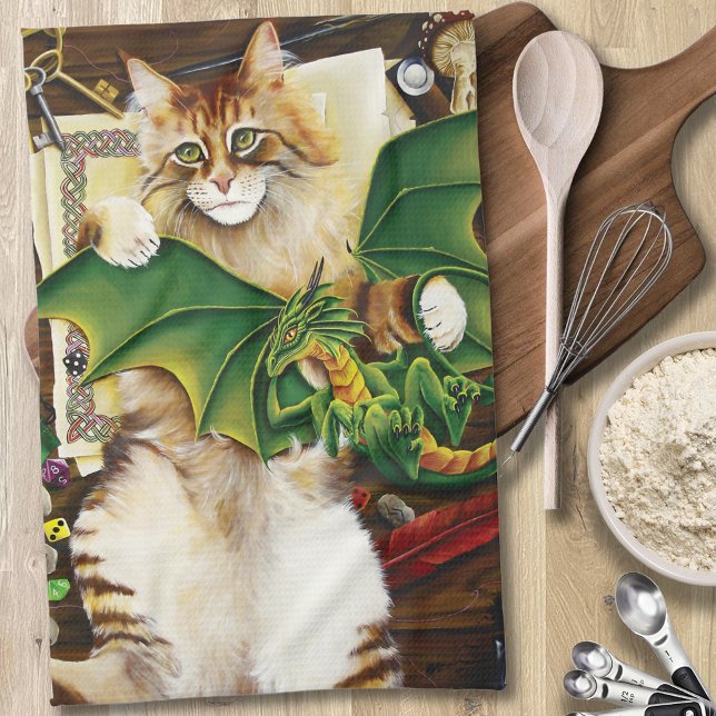 Table Top Gaming Dragon Cat Geschirrtuch (Von Creator hochgeladen)