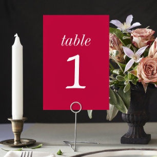 Table True Simplicité 2 Mariage framboise Numéro de tabl