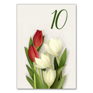 Table Tulipes rouges et blanches Numéro de tableau