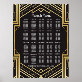 Table Wedding Gatsby Art Deco Poster 20 Sitzplätze