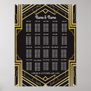 Table Wedding Gatsby Art Deco Poster 20 Sitzplätze