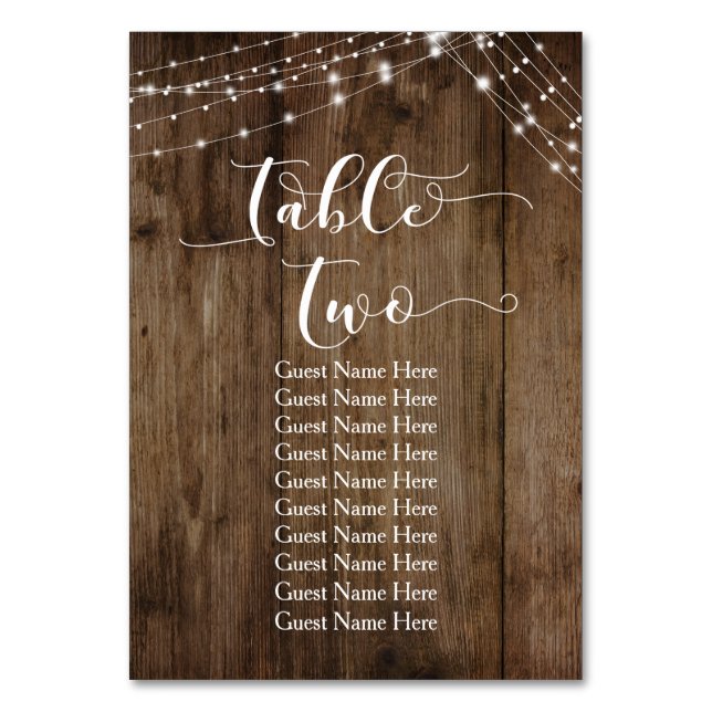 Table Wood & Lights Deux avec carte de nom d'invit (Par défaut)
