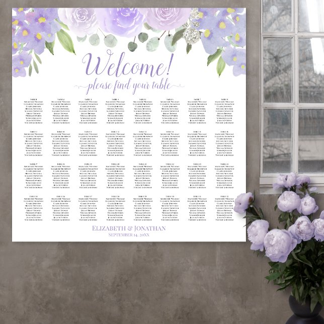 Tableau 32 Mariage floral violet clair (In Situ on Wall with Flowers)