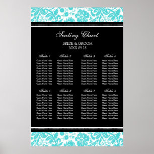 Tableau 8 Tables Aqua Black Damask