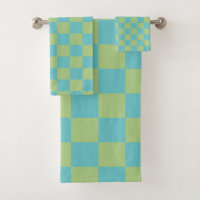 Tableau À damiers Motif en bleu et vert